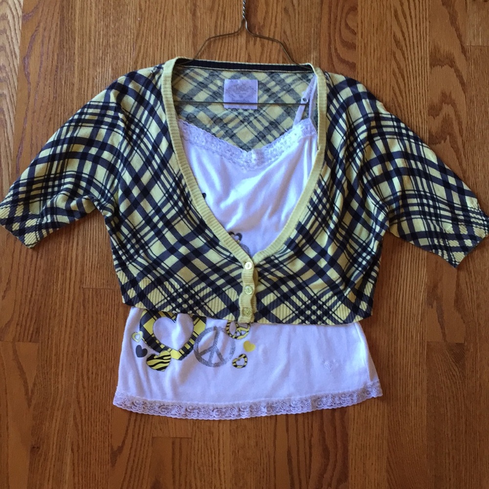 Justice tank top cardigan set. Size 14/16